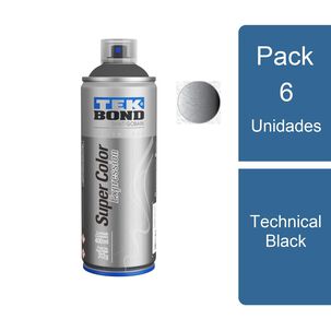 Pack 6 Pinturas Aerosol Spray Expression Tech Black Tekbond